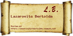 Lazarovits Bertolda névjegykártya